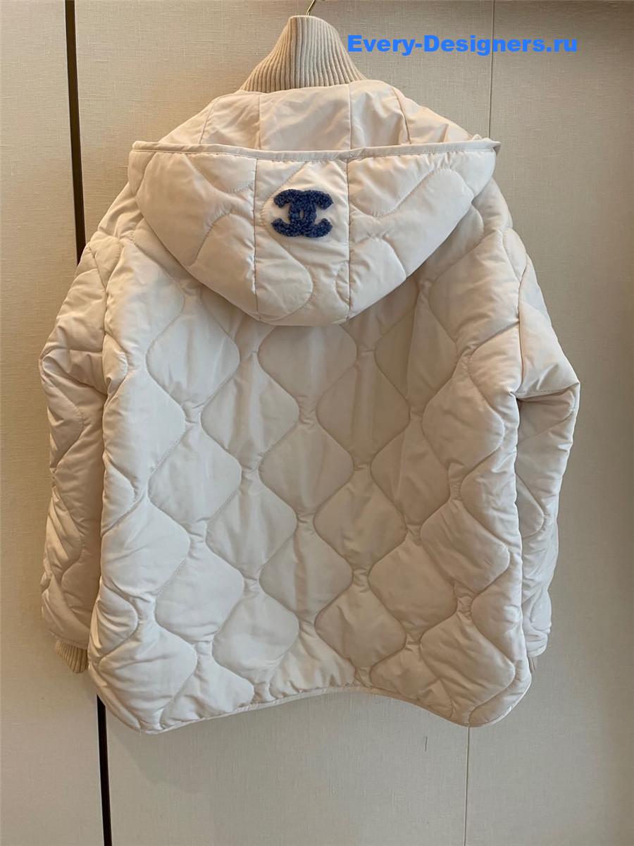 Ch**el knitted stand collar zipper cotton jacket