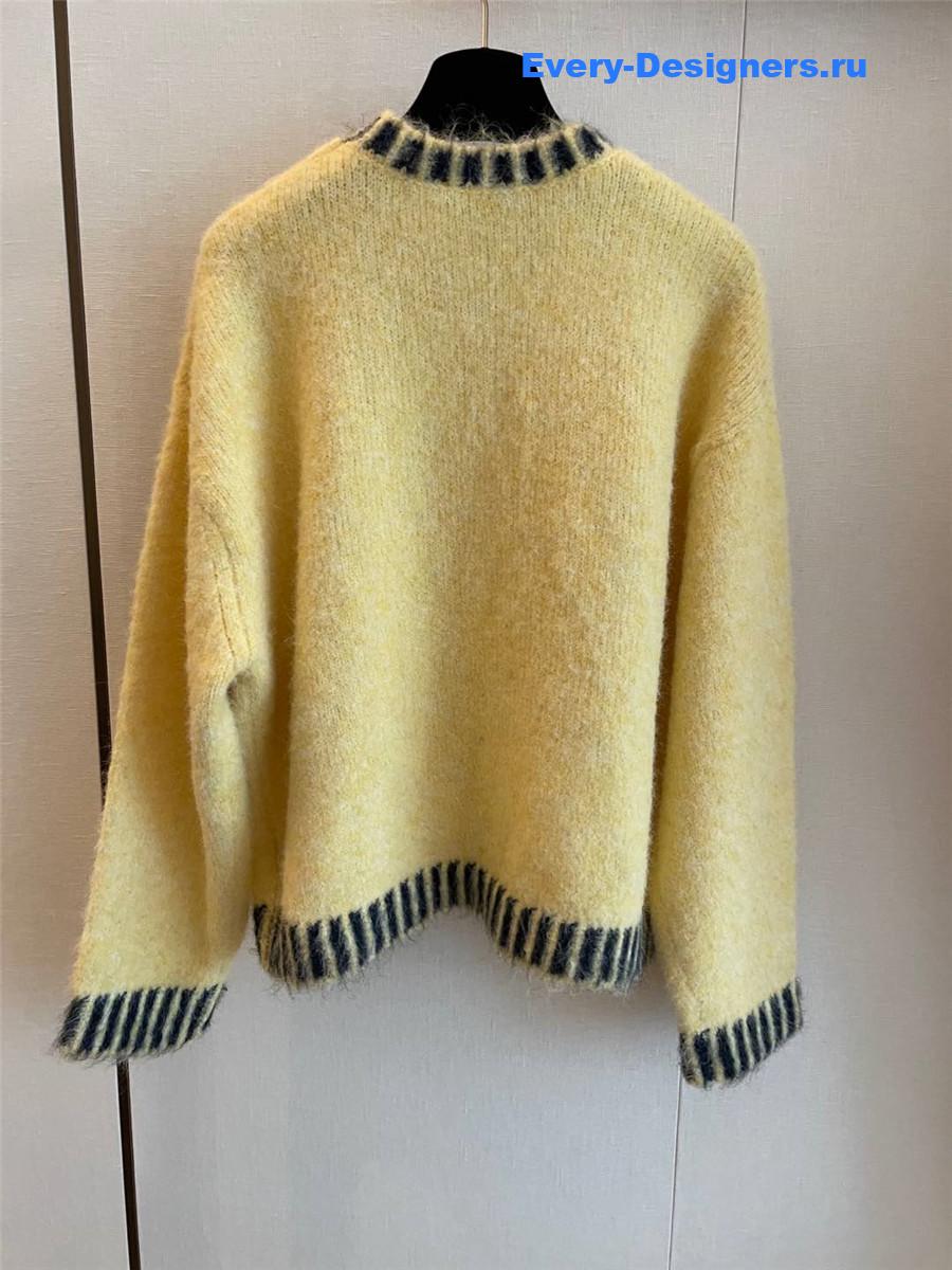 Ch**el mohair crew neck yellow sweater