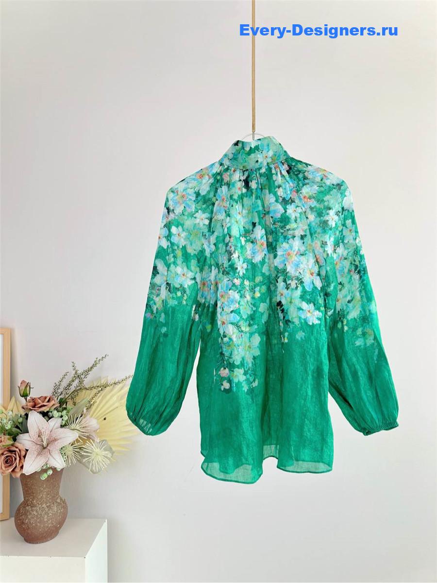 Zimm Everley Billow Blouse Green