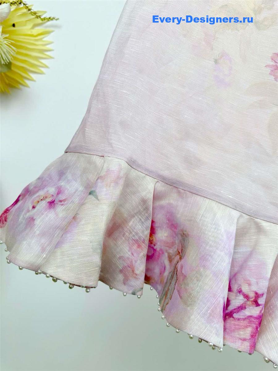 Zimm Crush Flower Midi Dress in Purple Floral