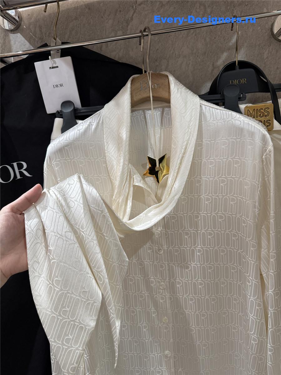 D10r cd silk jacquard ribbon shirt