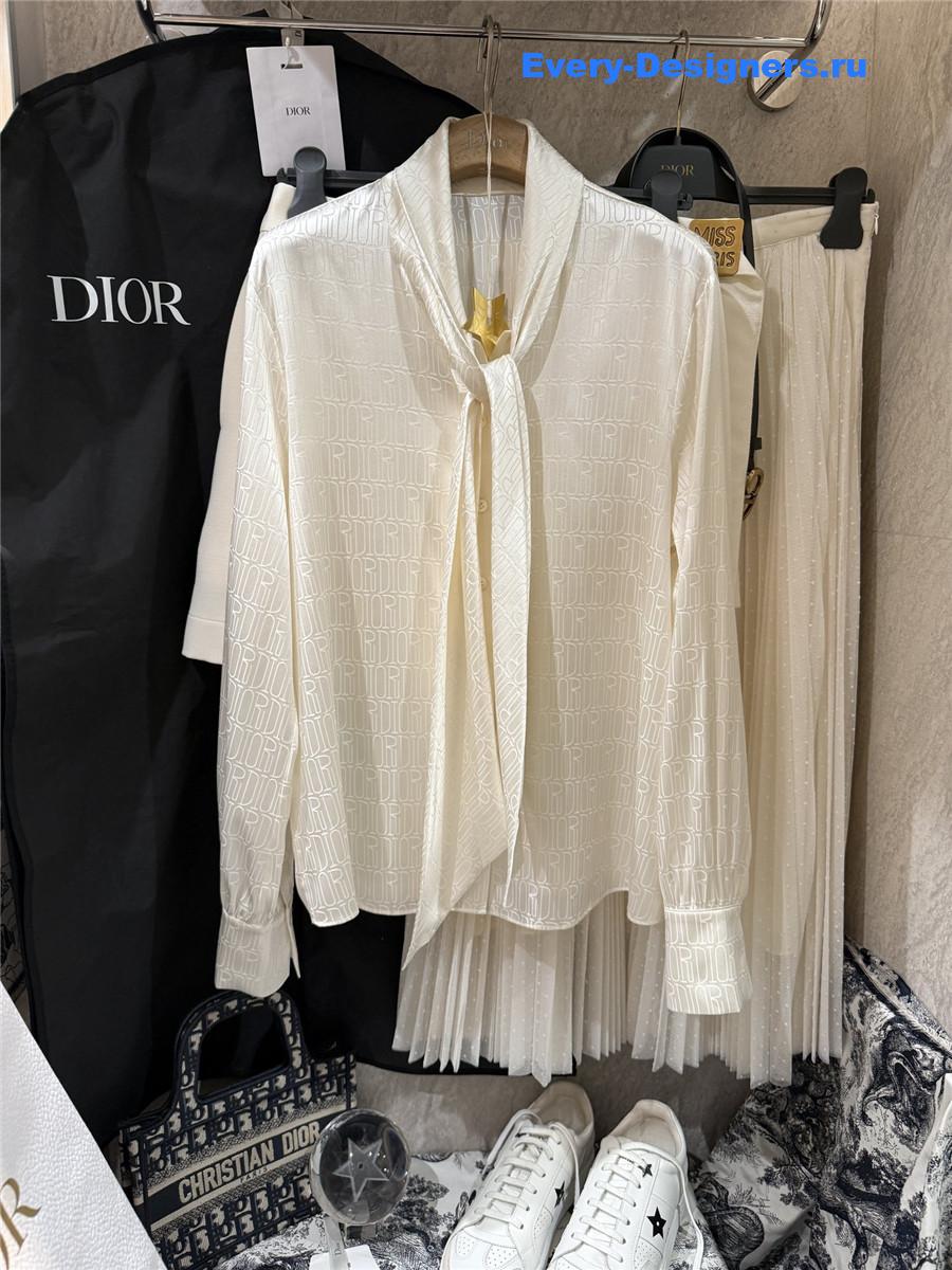 D10r cd silk jacquard ribbon shirt