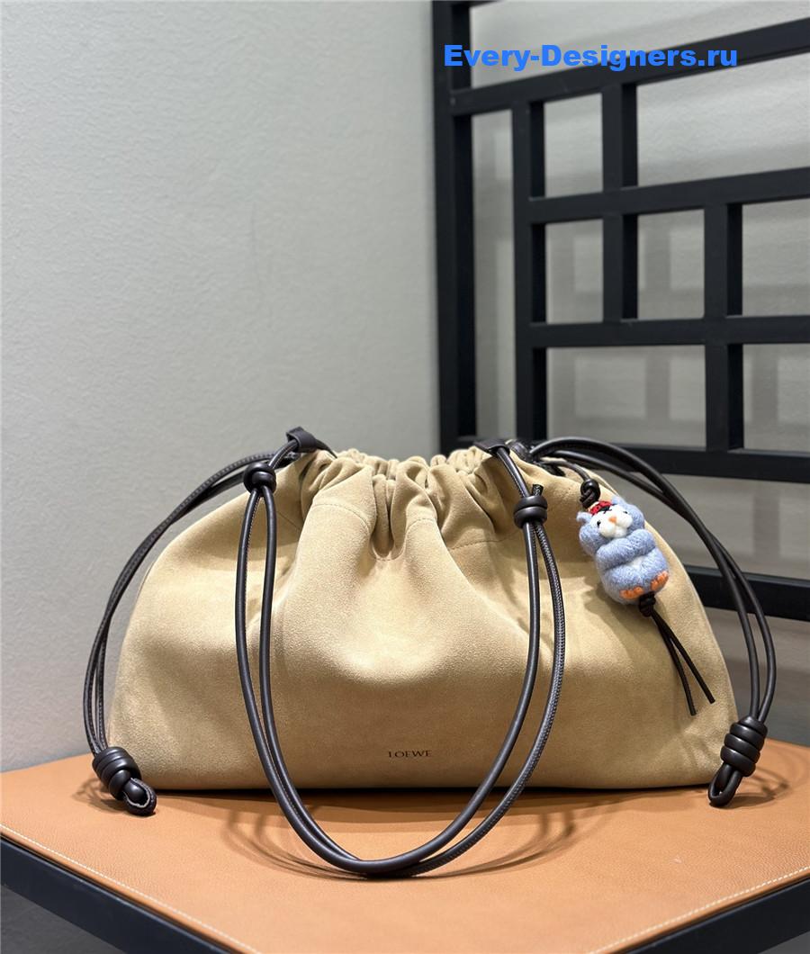 L0ew* large flamenco purse in suede calfskin