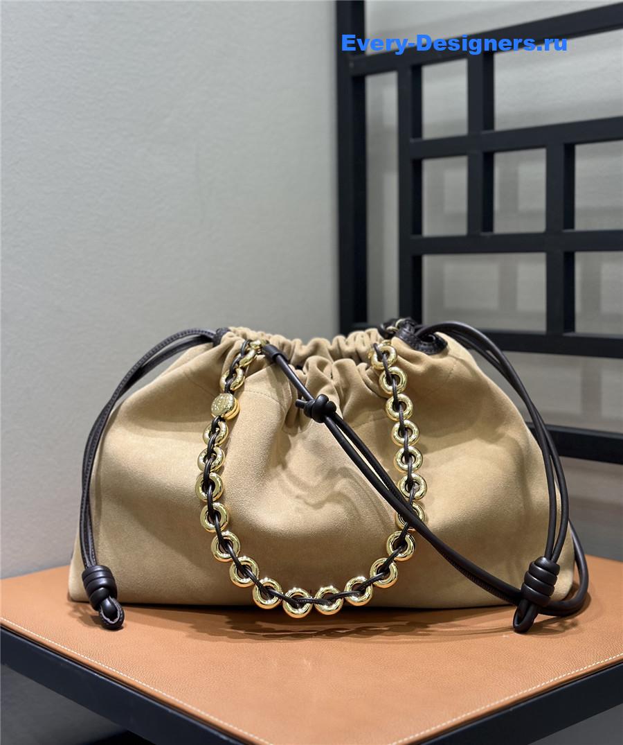 L0ew* large flamenco purse in suede calfskin