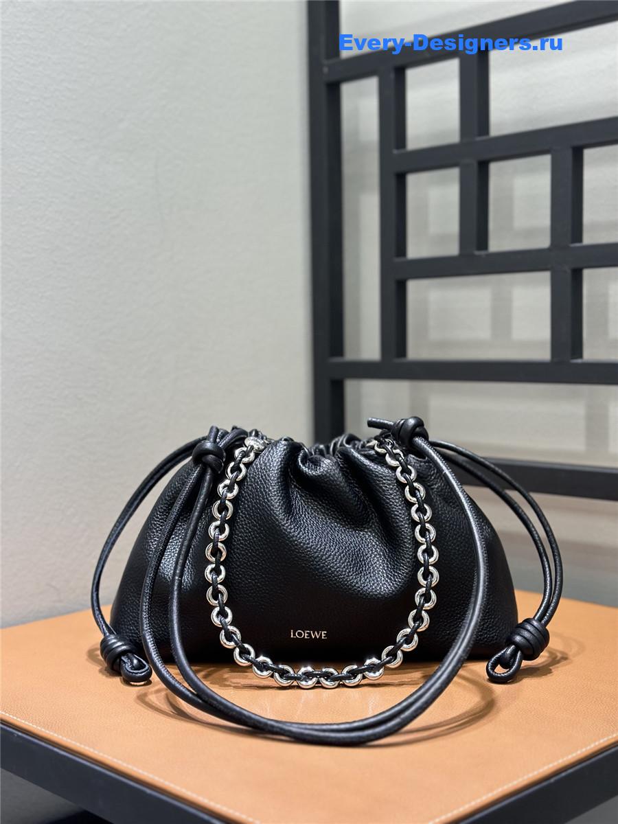 L0ew* flamenco black suede shoulder bag