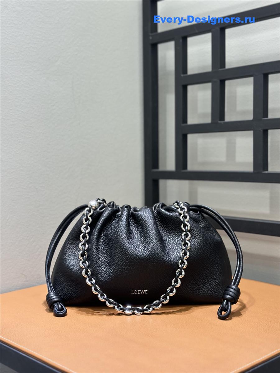 L0ew* flamenco black suede shoulder bag