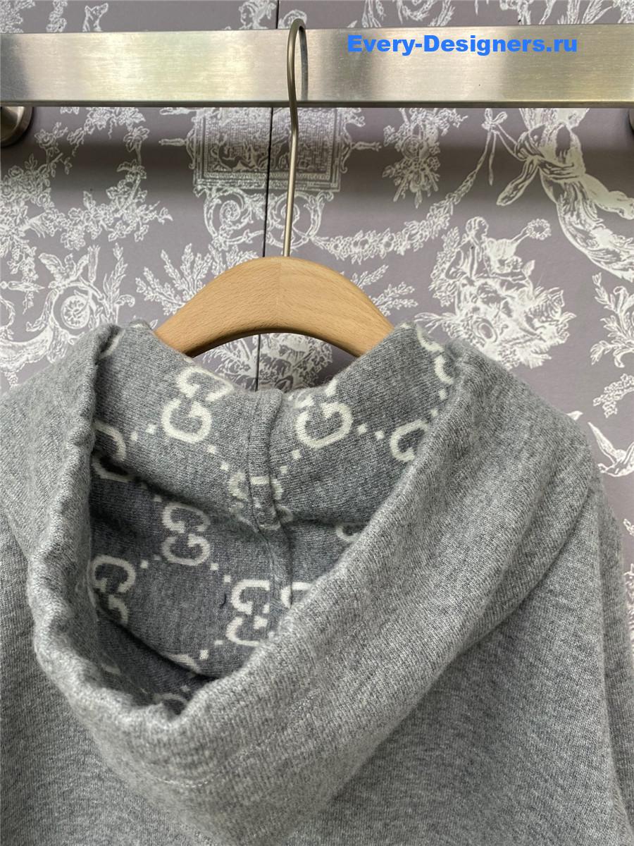 Gvc*1 gg wool hooded zip-up jacket in grey