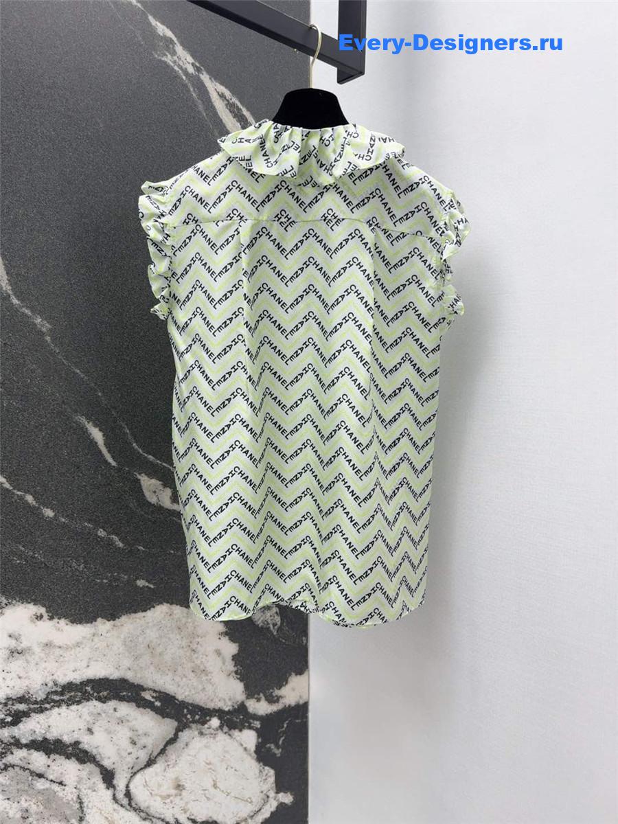 Ch**el logo print silk vest