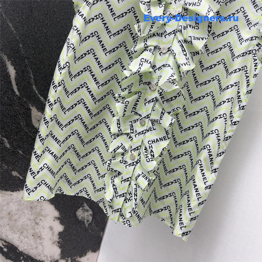 Ch**el logo print silk vest