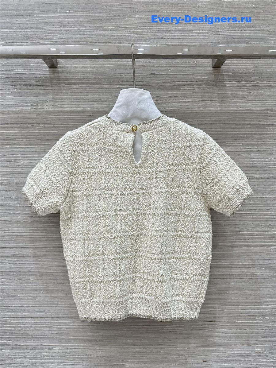 Gvc*1 gold check short-sleeved top