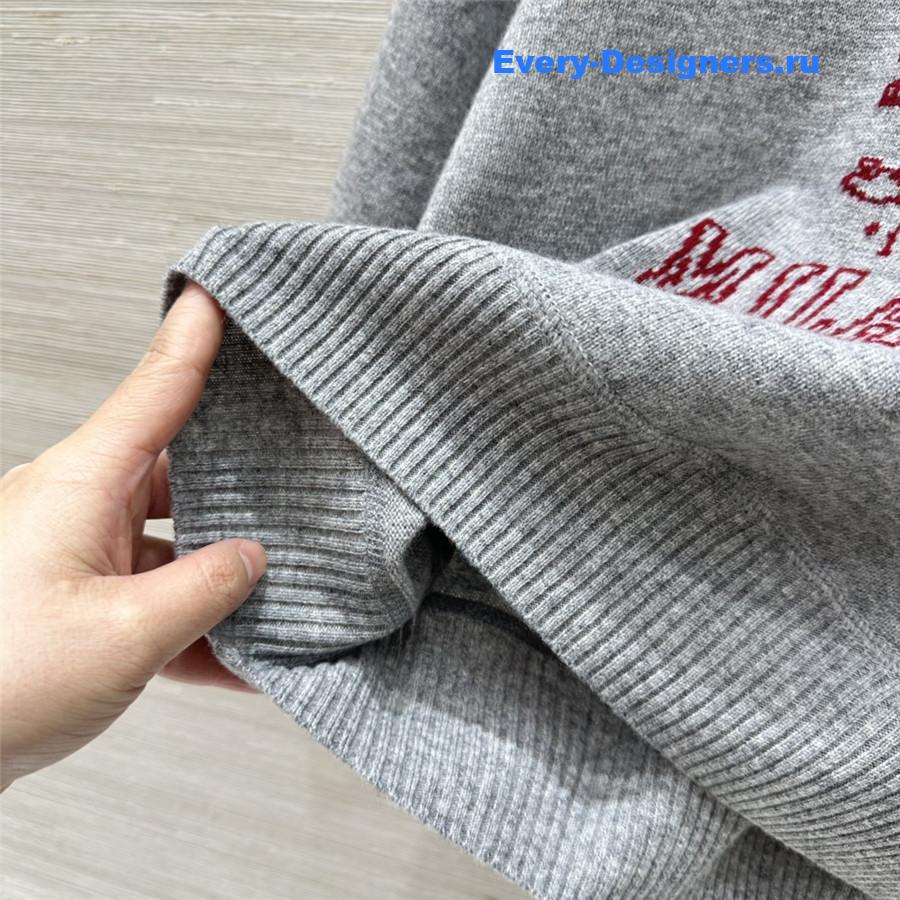 Pra*a logo grey cashmere sweater