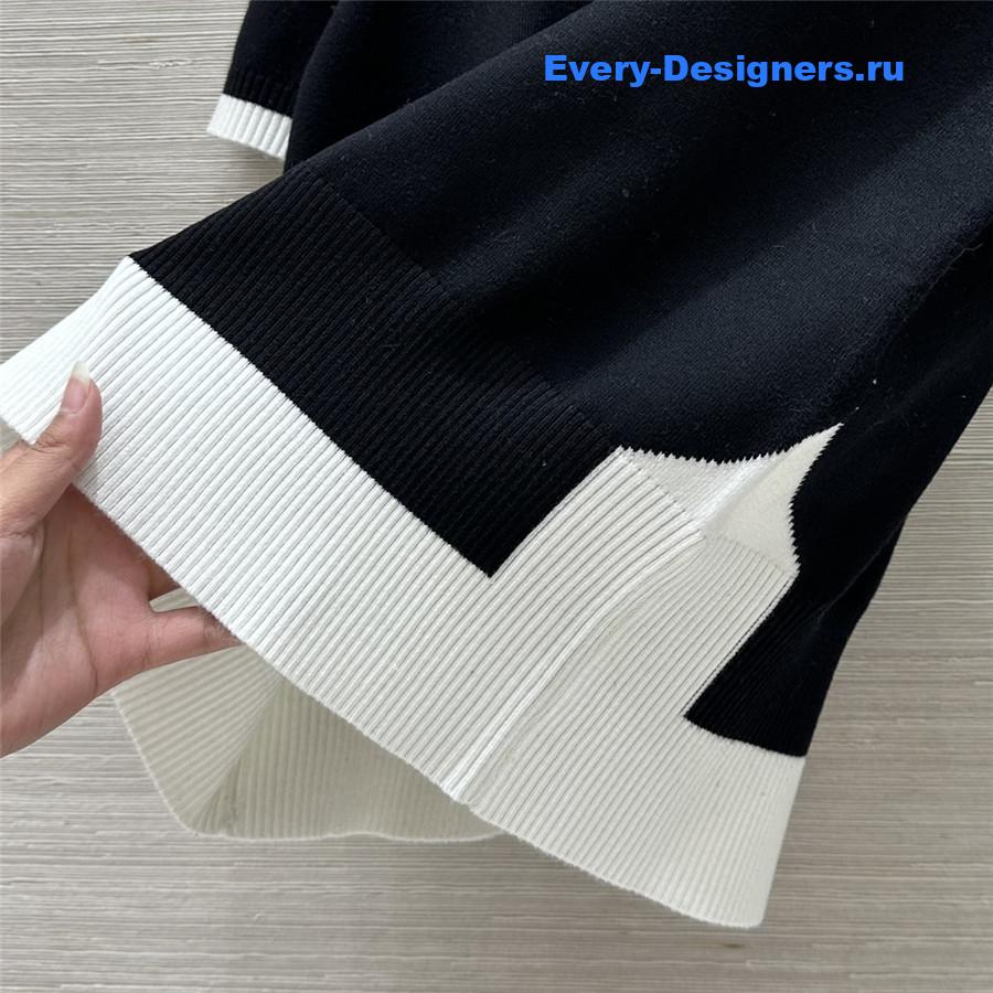 Miu Miu Black Knitted Crew-Neck Sweater