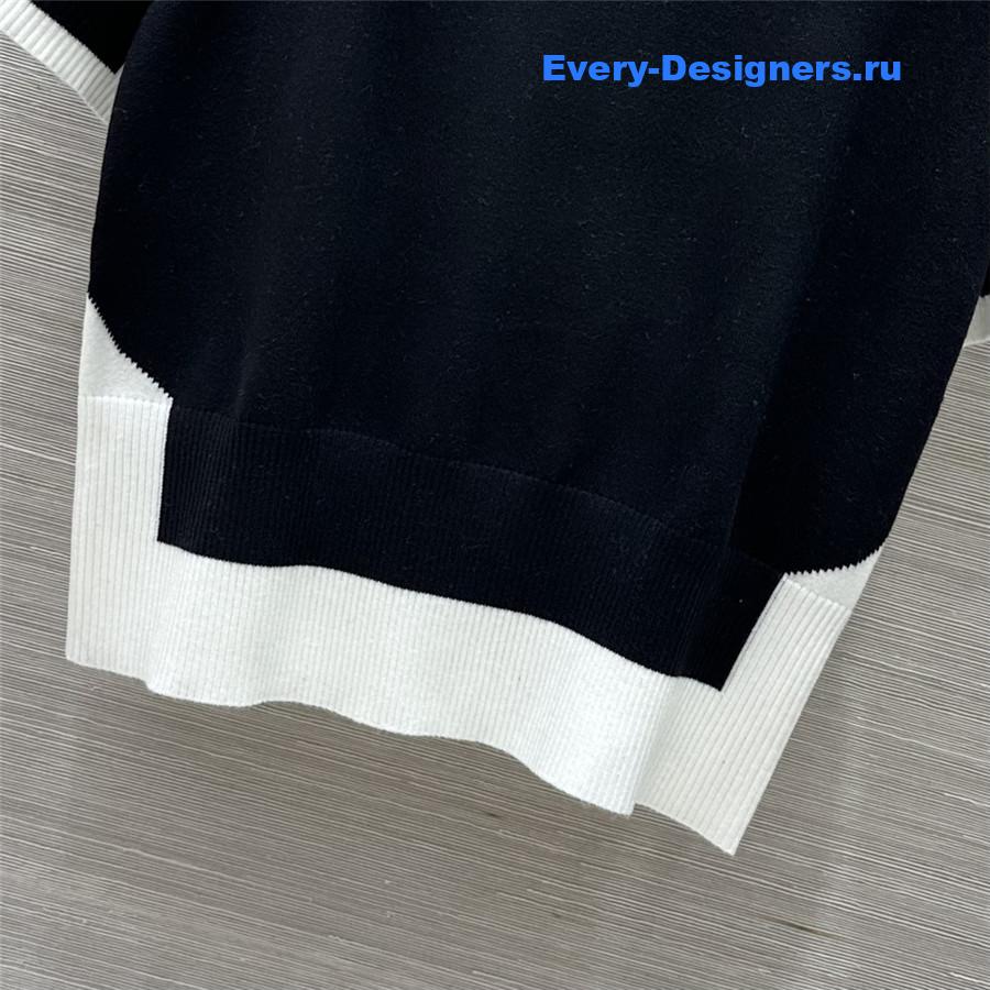 Miu Miu Black Knitted Crew-Neck Sweater