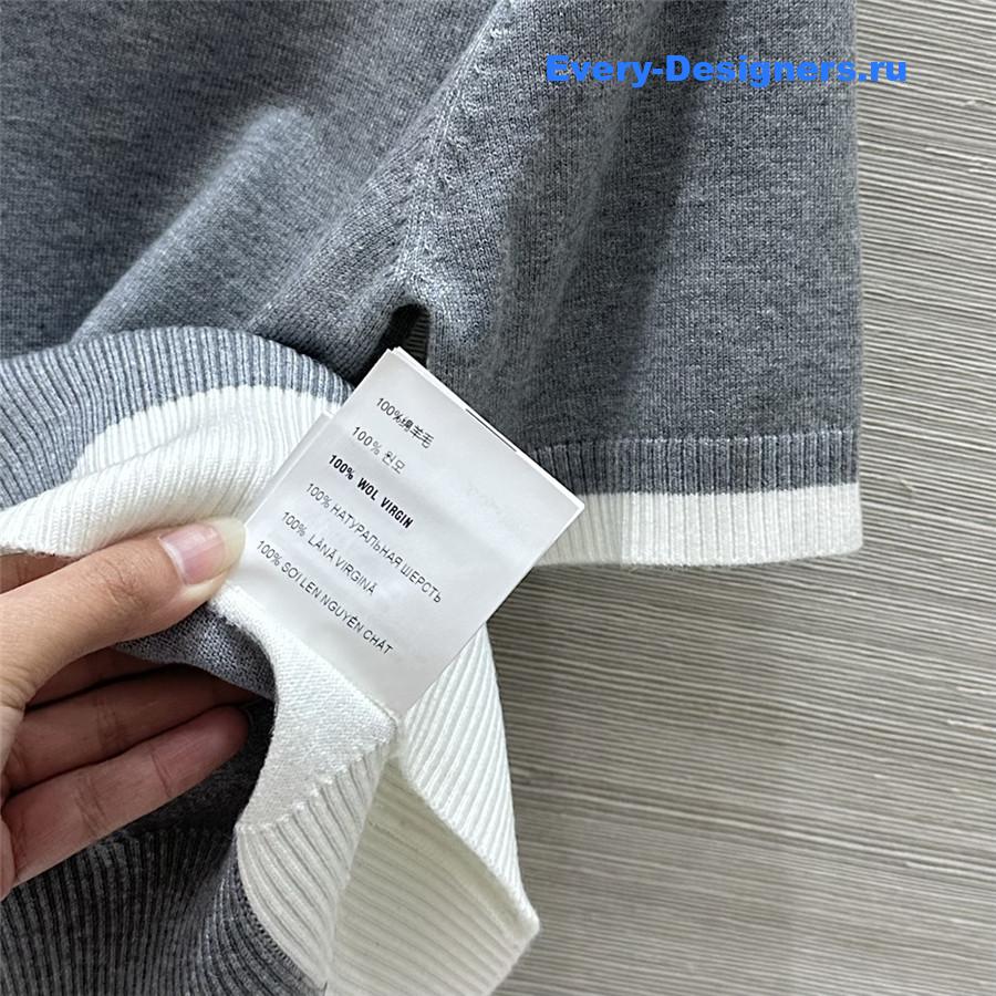 Miu Miu Gray Knitted Crew-Neck Sweater