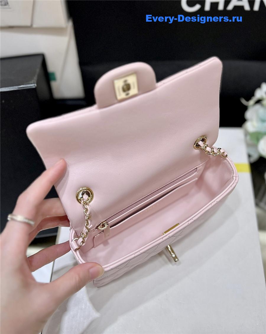 Ch**el mini flap bag pink