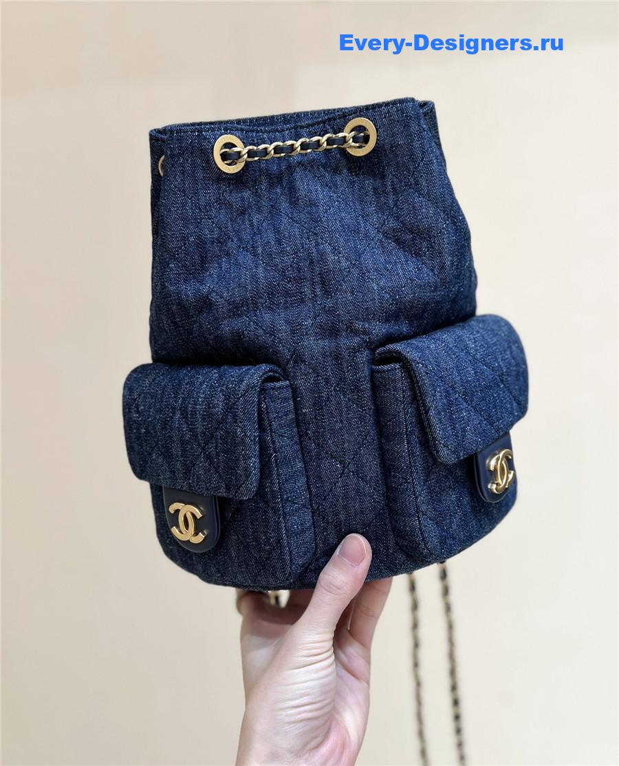 Ch**el woolen denim backpack