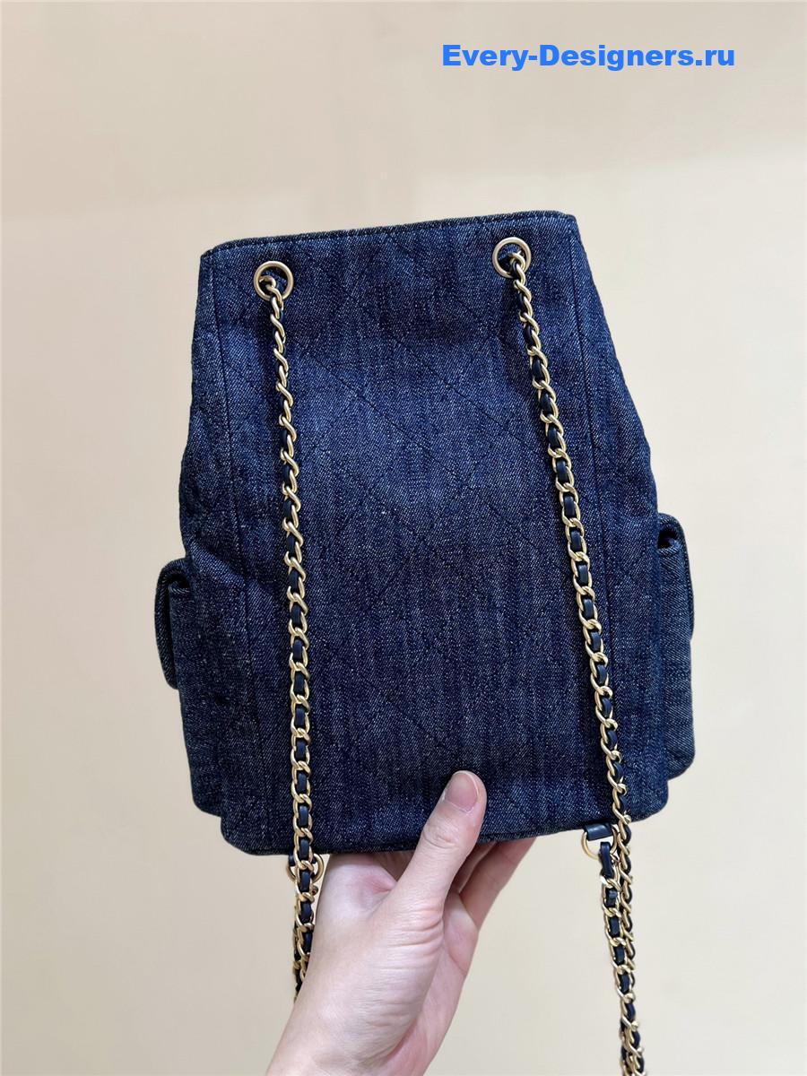 Ch**el woolen denim backpack