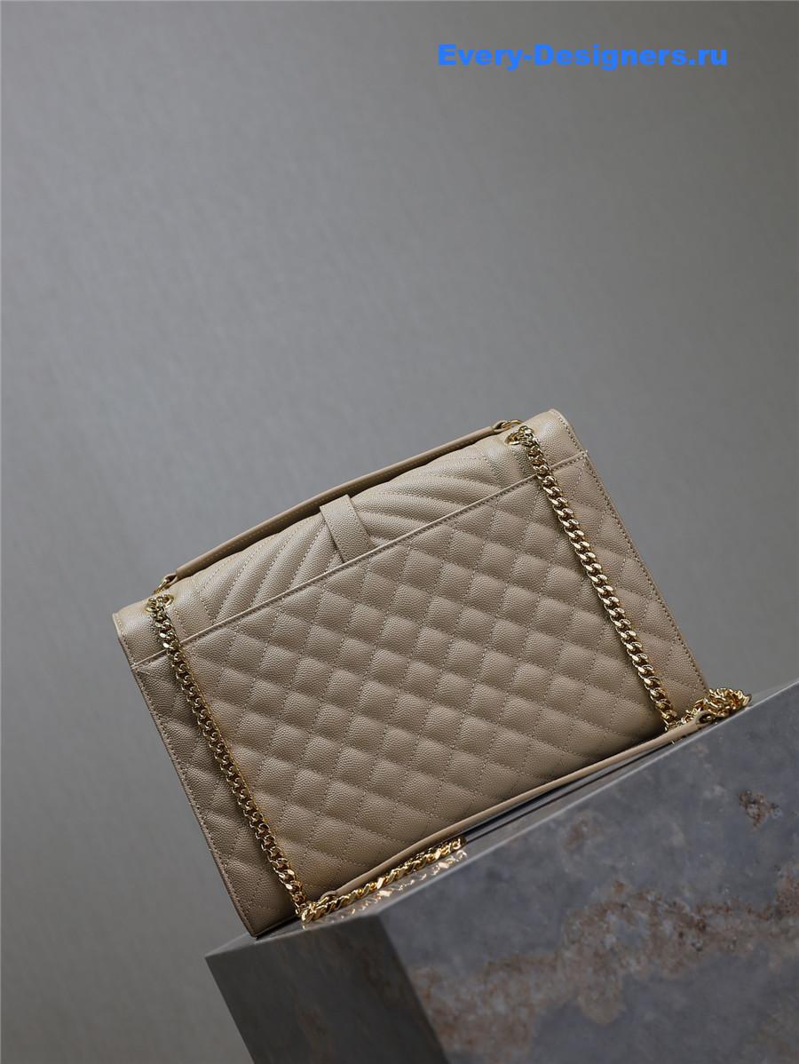 Sa1nt Lau*nt envelope triquilt large bag in beige