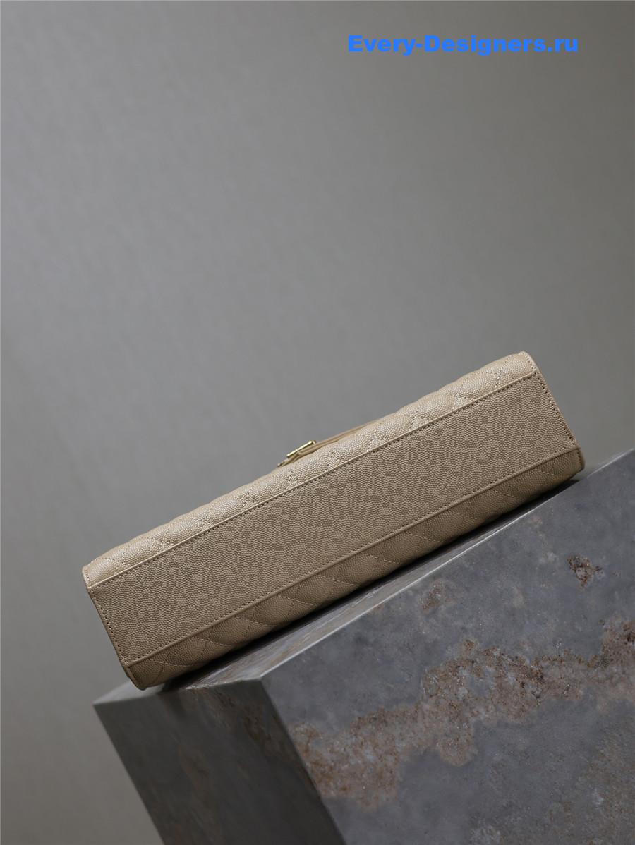 Sa1nt Lau*nt envelope triquilt large bag in beige