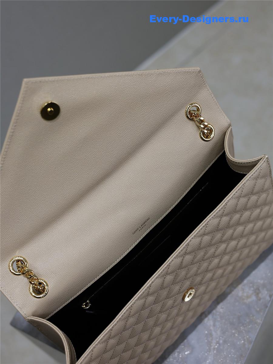 Sa1nt Lau*nt envelope triquilt large bag in beige