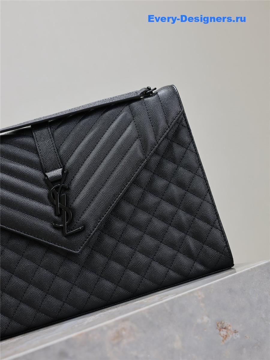 Sa1nt Lau*nt envelope triquilt large bag with black hardware