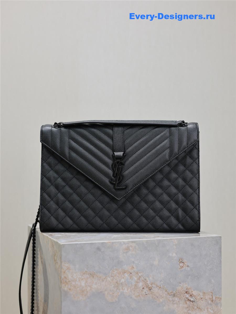 Sa1nt Lau*nt envelope triquilt large bag with black hardware