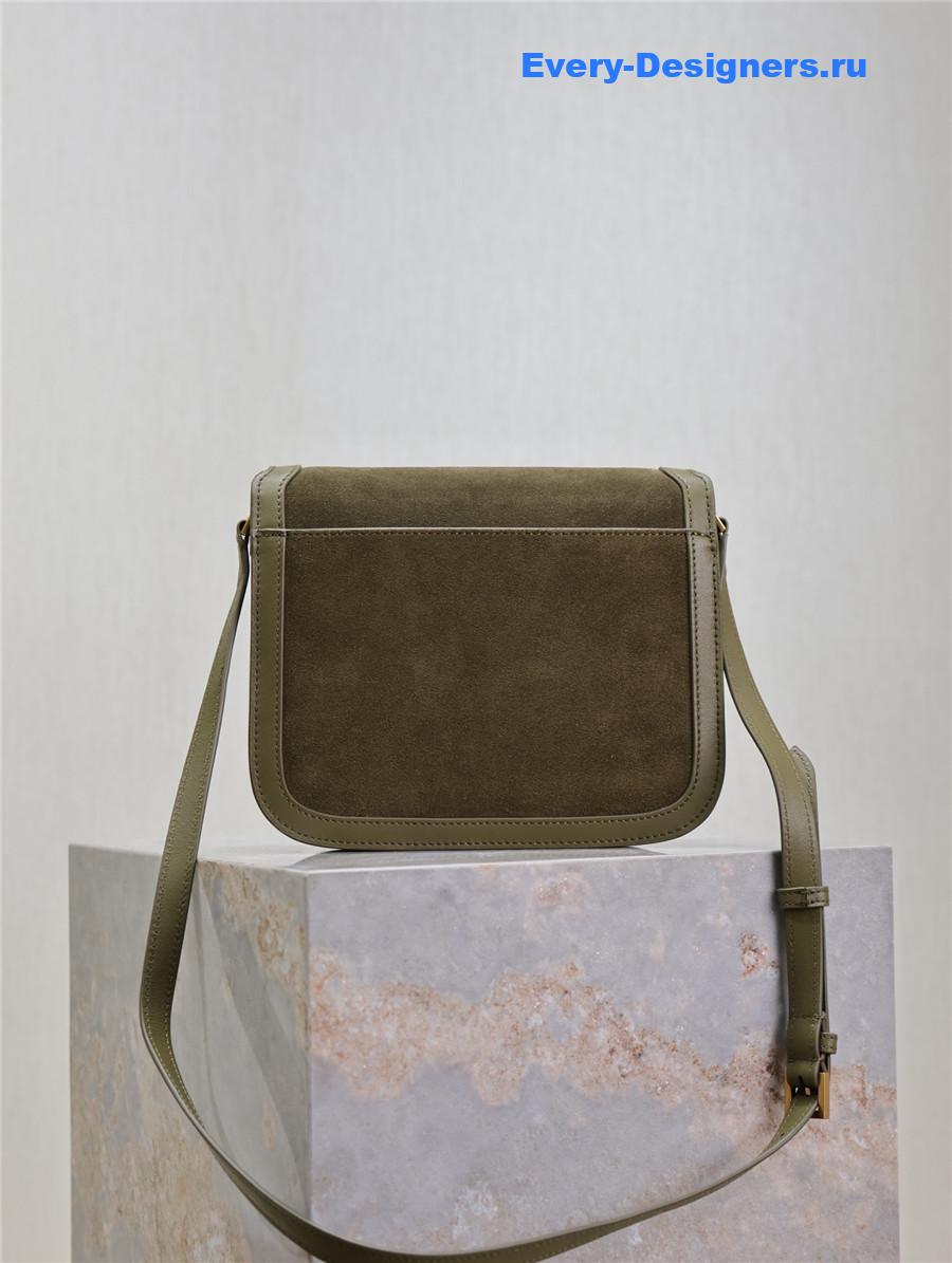 Sa1nt Lau*nt suede solferino satchel bag green