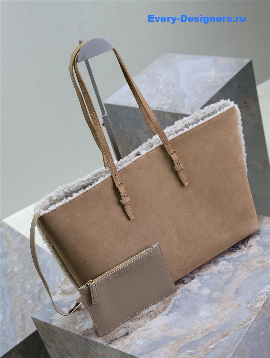 Sa1nt Lau*nt shearling suede tote