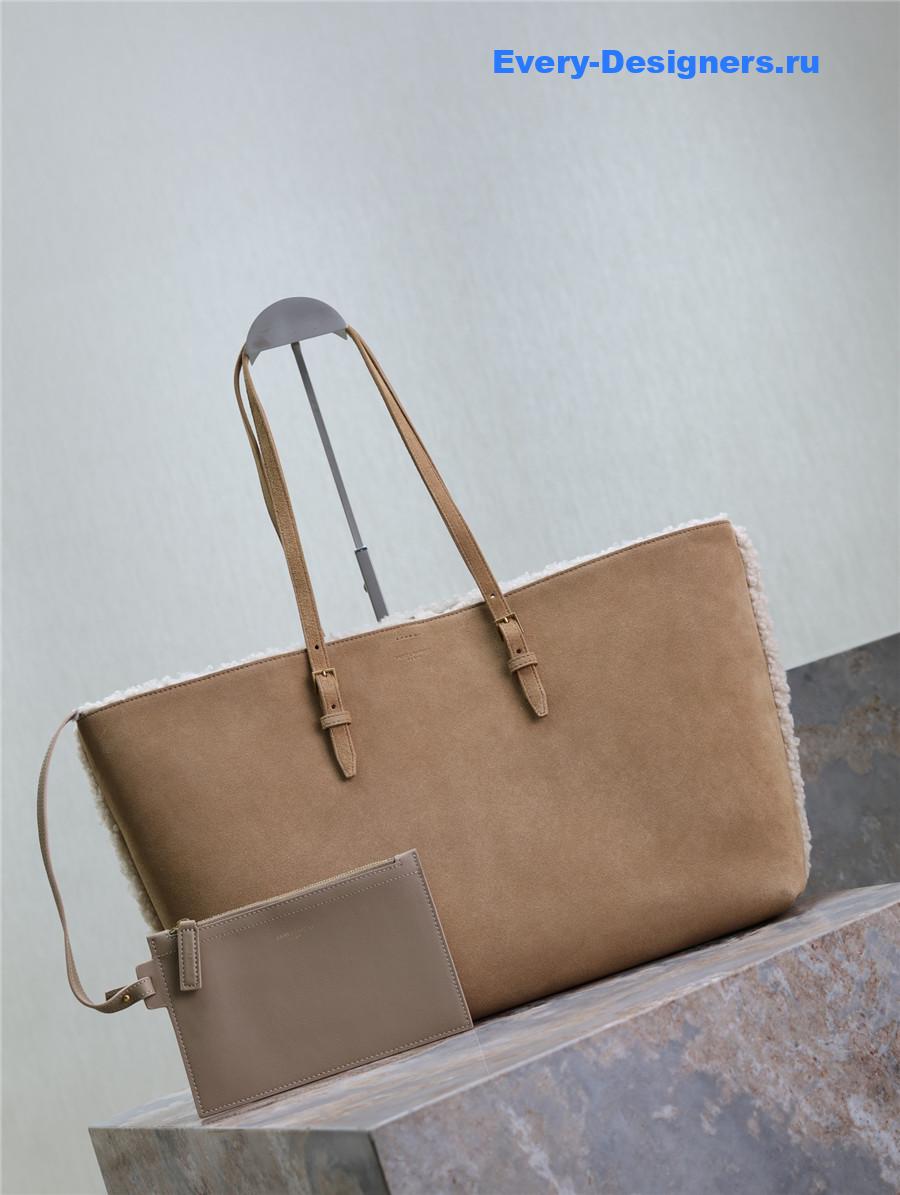 Sa1nt Lau*nt shearling suede tote