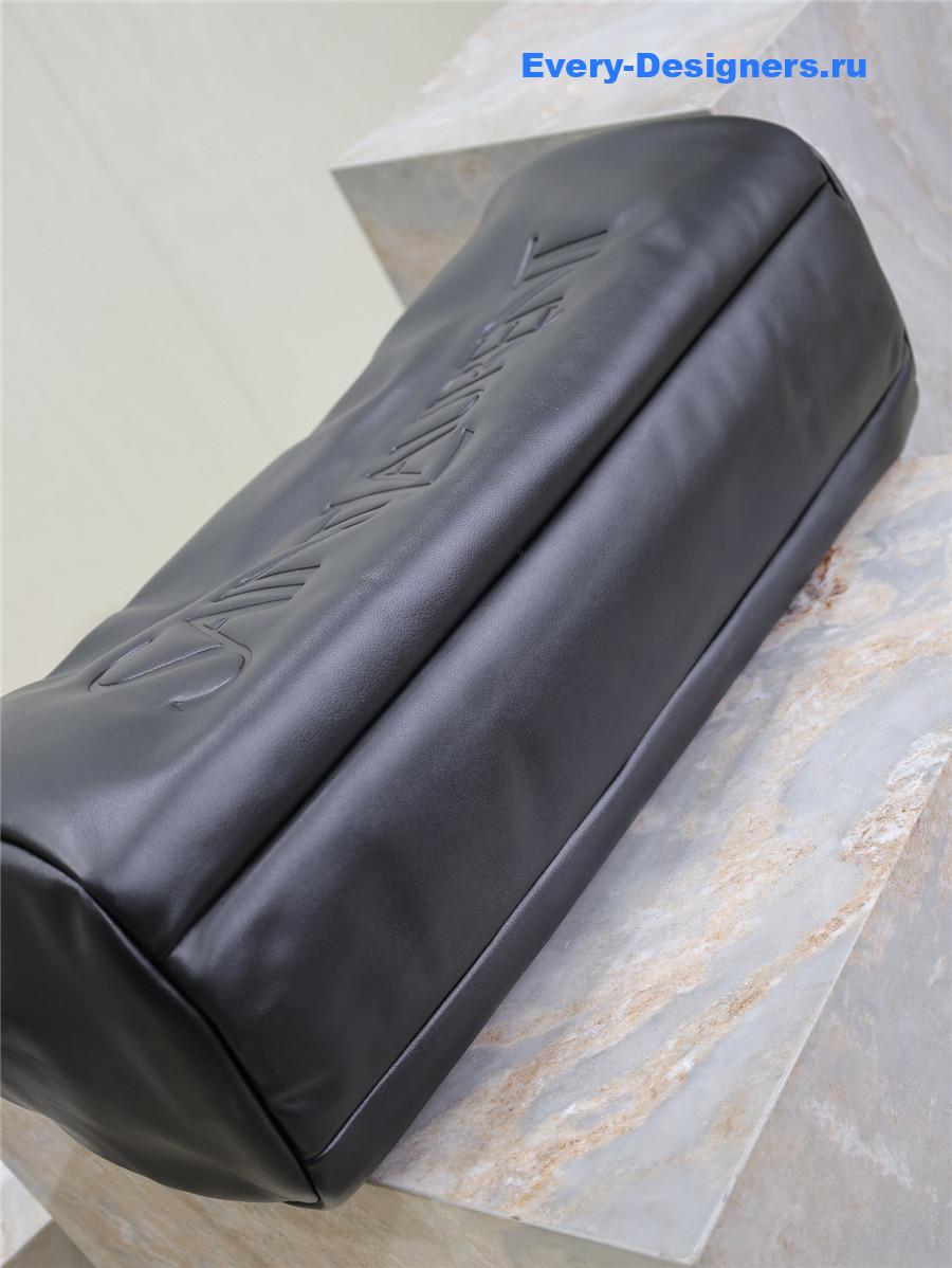 Sa1nt Lau*nt logo-debossed leather weekend bag black