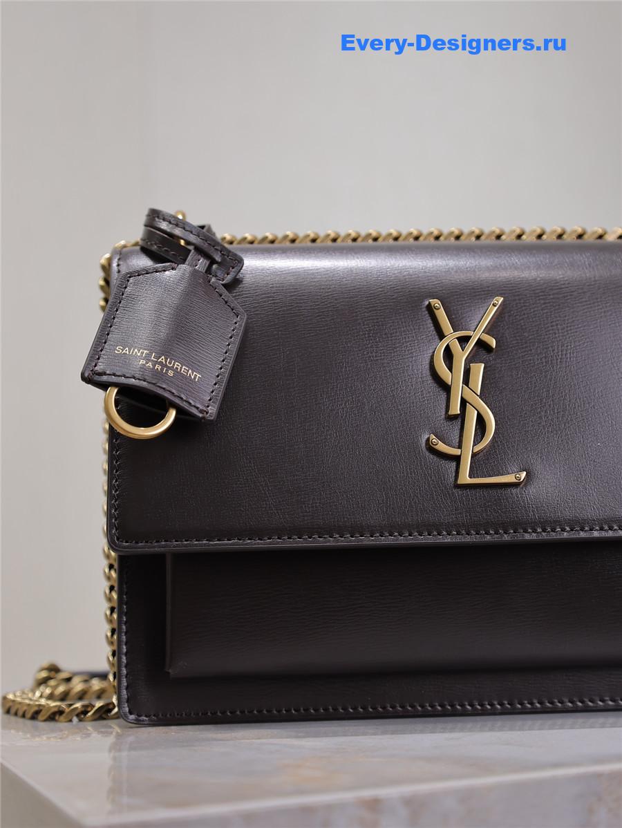 Sa1nt Lau*nt sunset medium leather shoulder bag brown