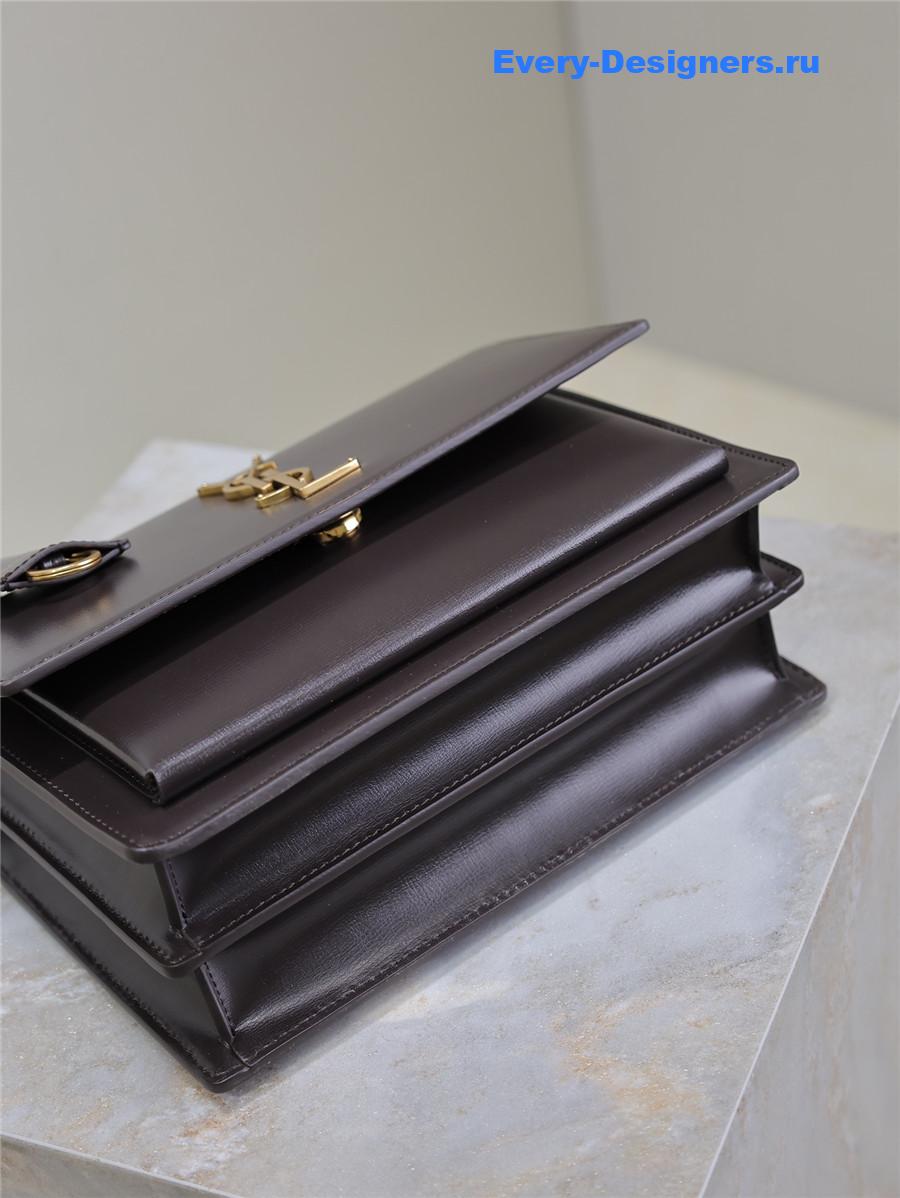 Sa1nt Lau*nt sunset medium leather shoulder bag brown