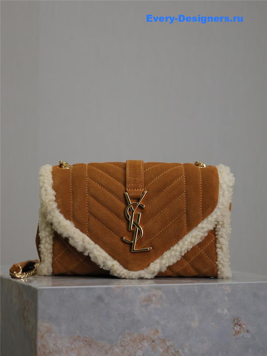 Sa1nt Lau*nt envelope shearling shoulder bag