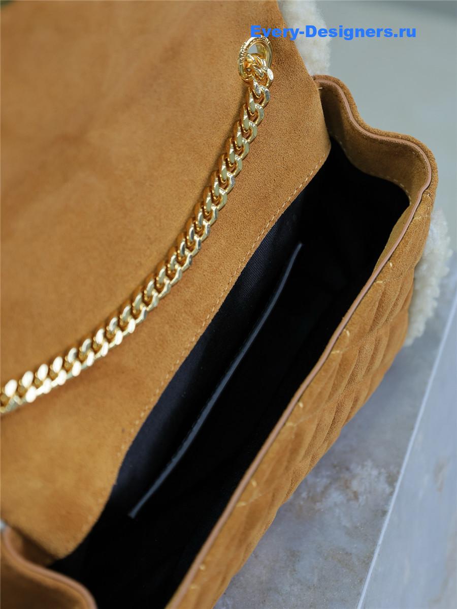 Sa1nt Lau*nt envelope shearling shoulder bag