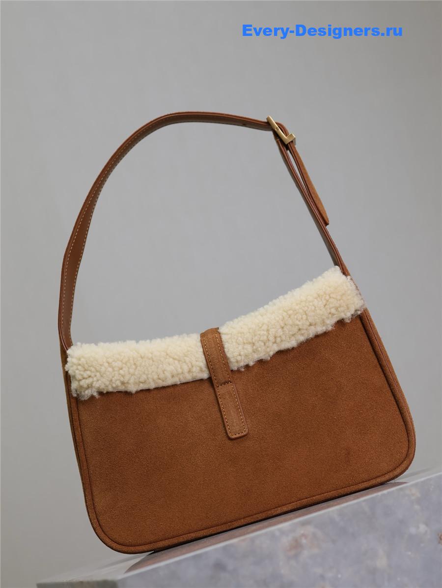 Sa1nt Lau*nt le 5 À 7 shearling hobo bag