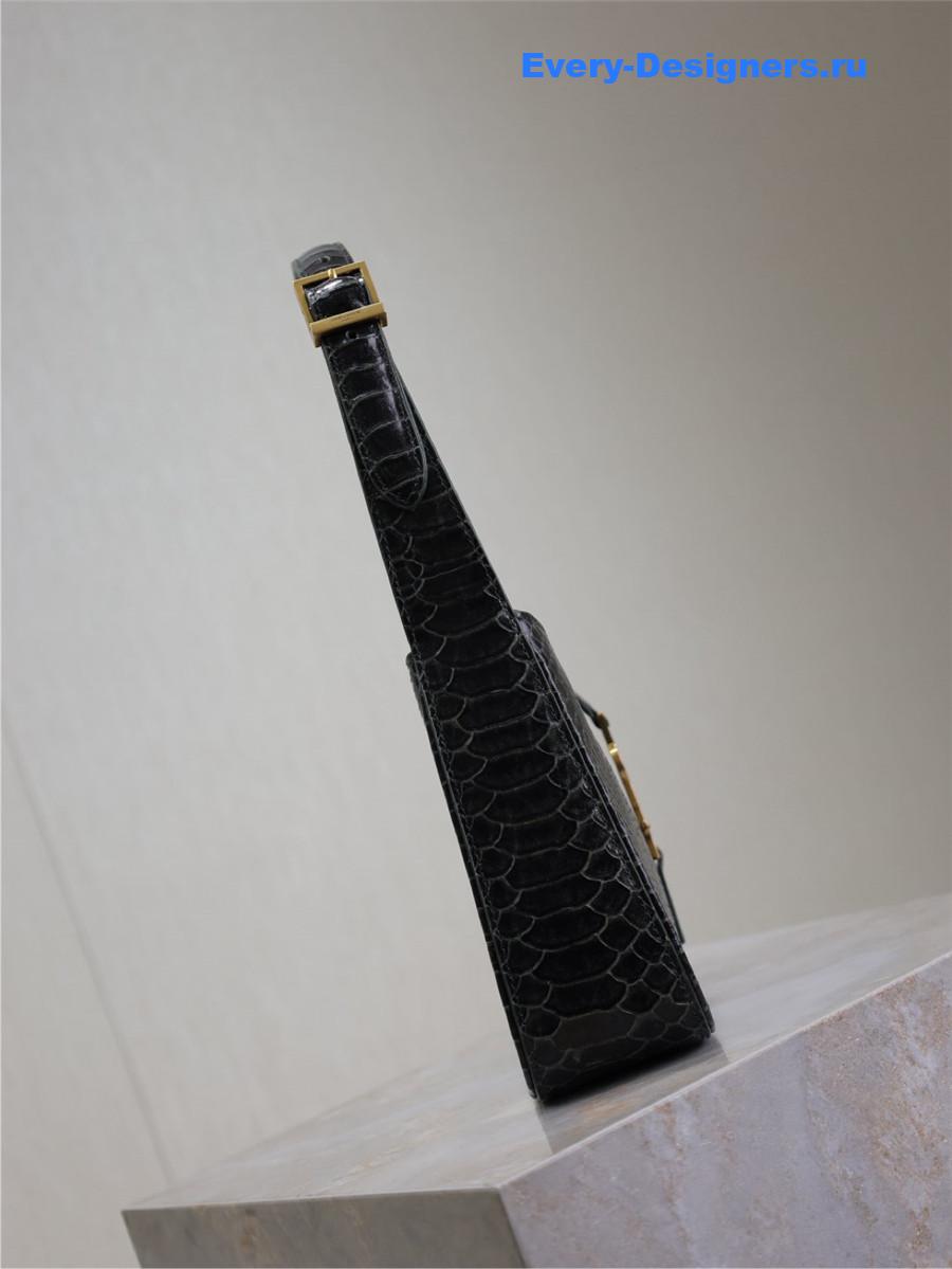 Sa1nt Lau*nt dark green croc-embossed le 5 à 7 hobo bag