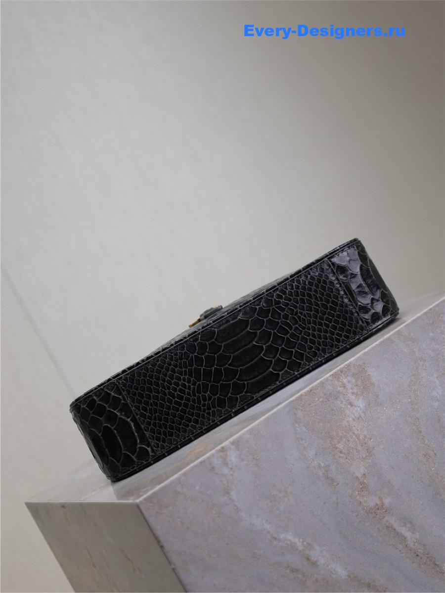 Sa1nt Lau*nt dark green croc-embossed le 5 à 7 hobo bag