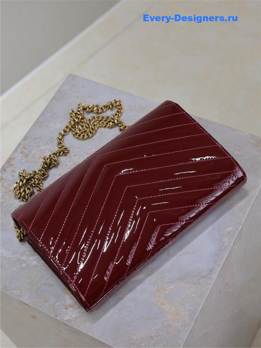 Sa1nt Lau*nt envelope flap wallet in patent leather
