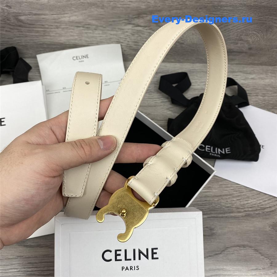 Ce1i*e white leather macadam buckle belt