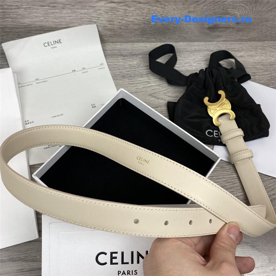 Ce1i*e white leather macadam buckle belt