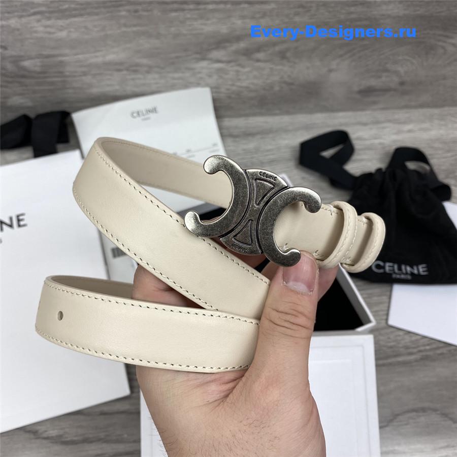 Ce1i*e white leather macadam buckle belt