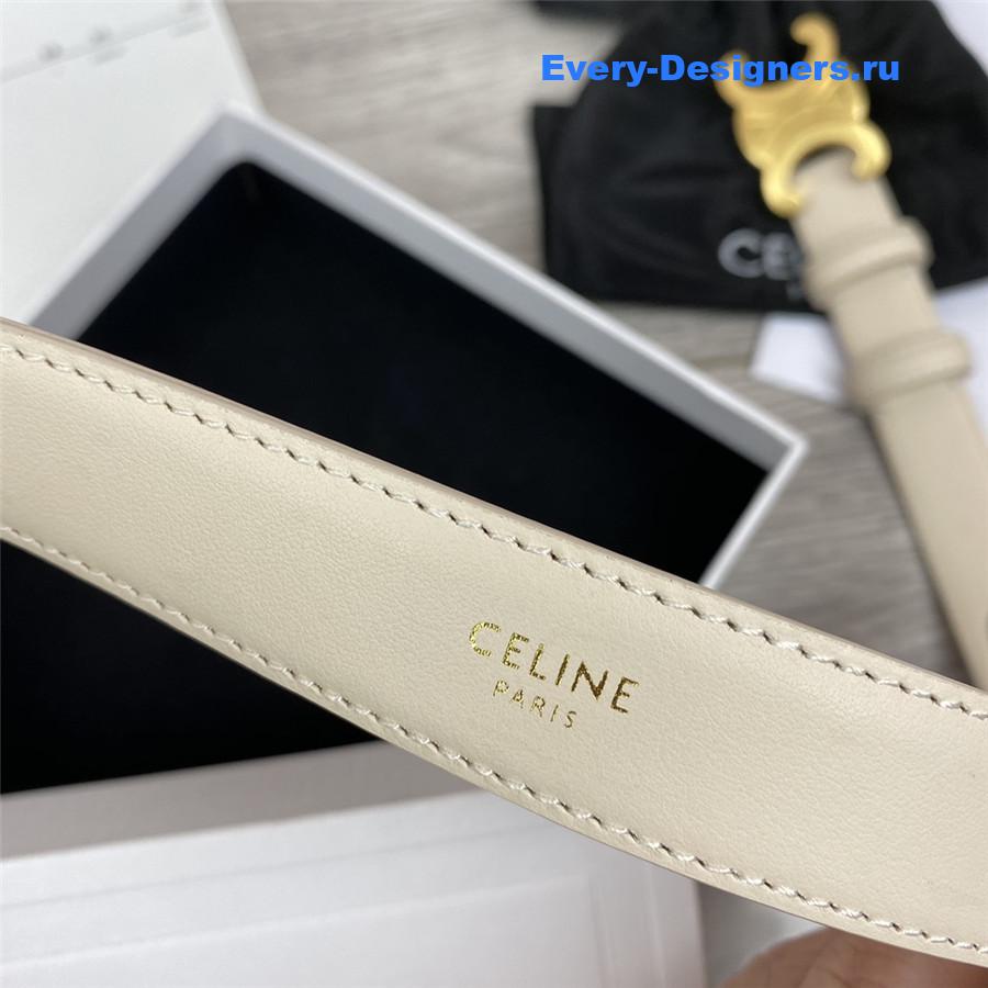 Ce1i*e white leather macadam buckle belt