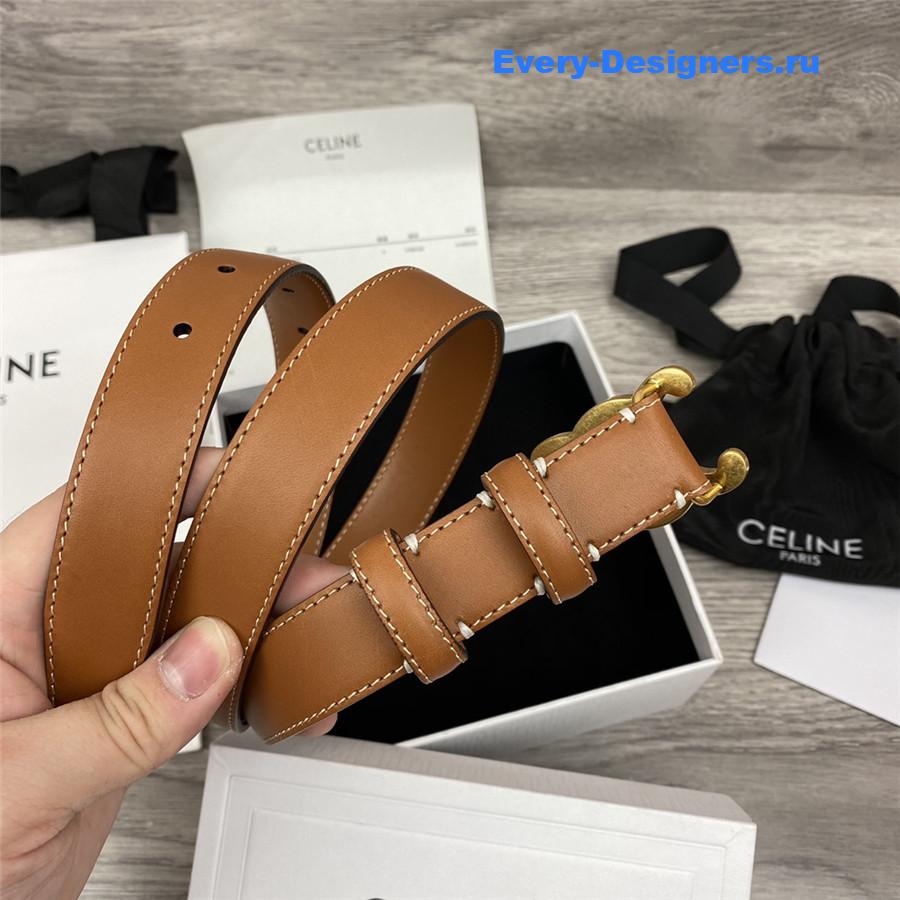 Ce1i*e brown leather macadam buckle belt