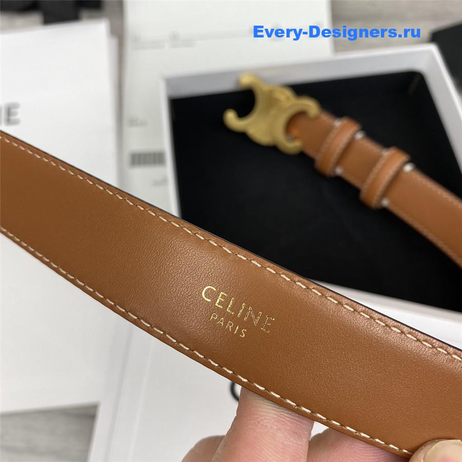 Ce1i*e brown leather macadam buckle belt