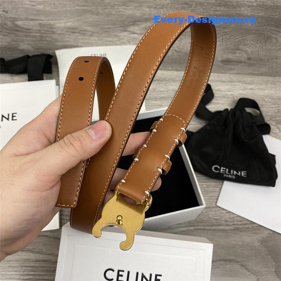 Ce1i*e brown leather macadam buckle belt