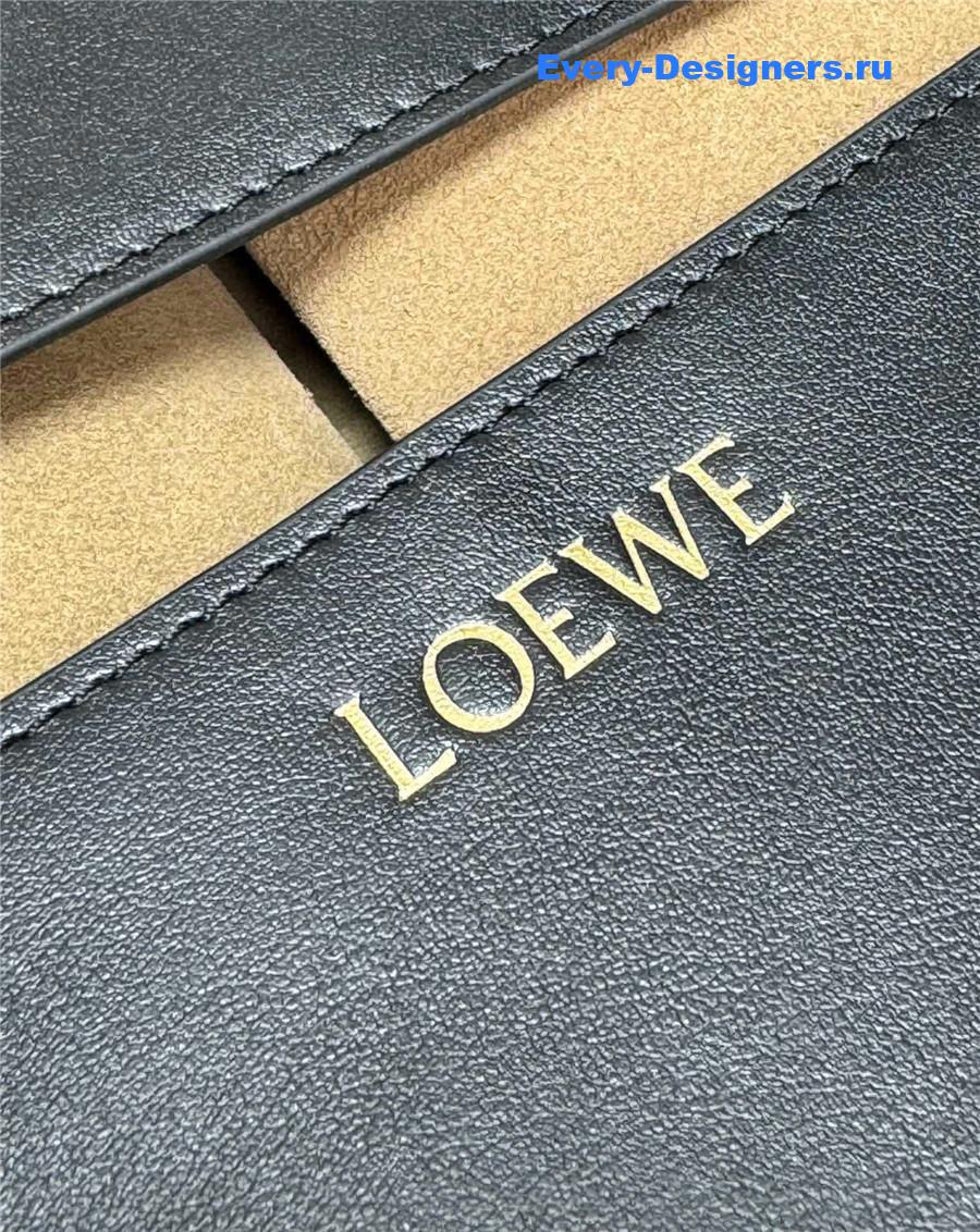 L0ew* puzzle fold convertible medium leather tote black