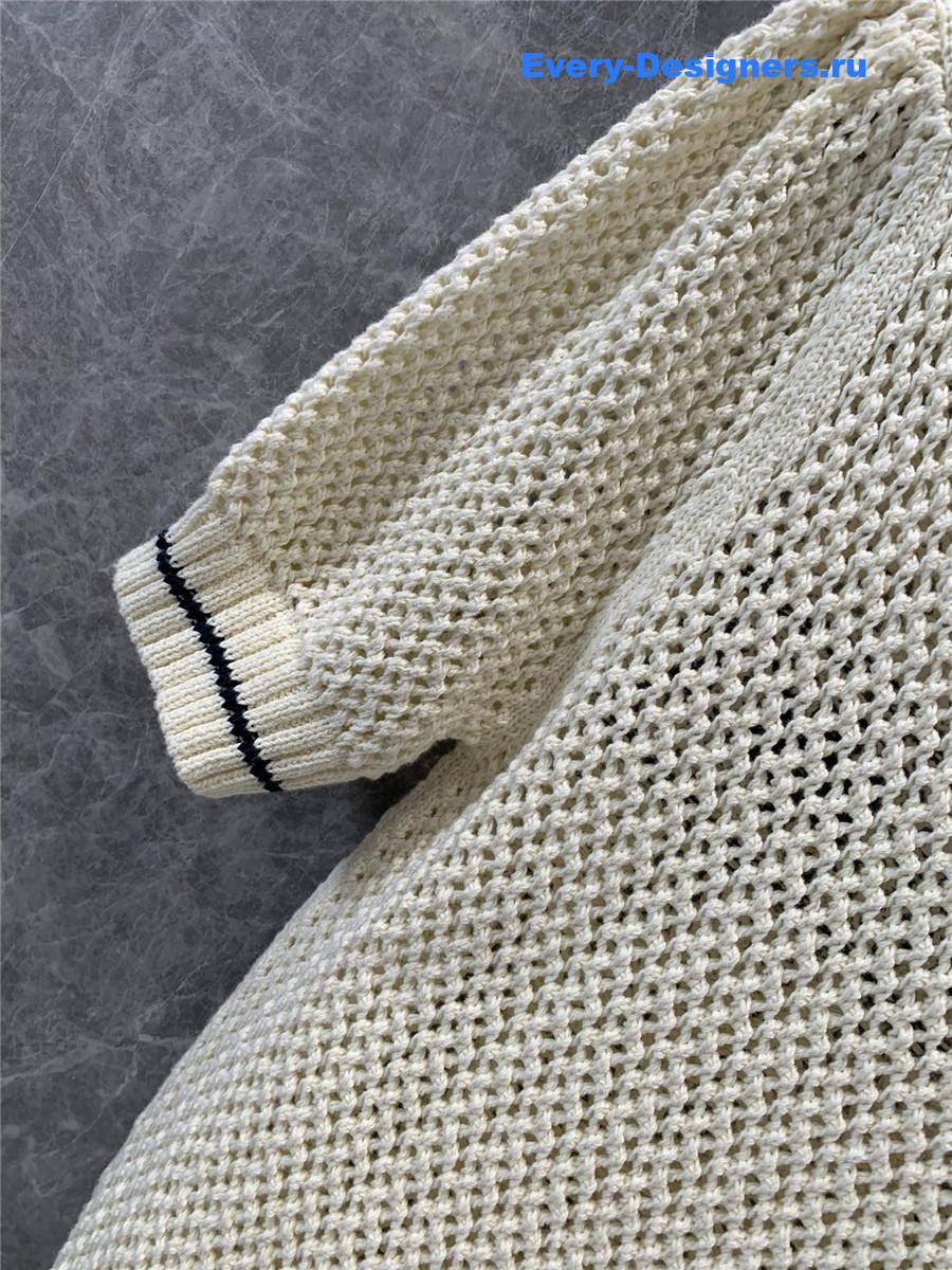 D10r hollow knit short-sleeved top