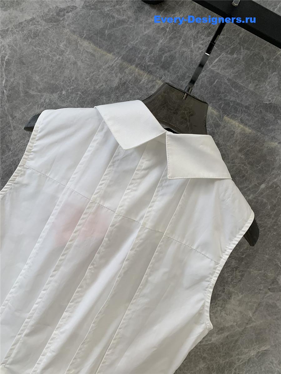 Miu Miu Rhinestone Sleeveless Vest Shirt