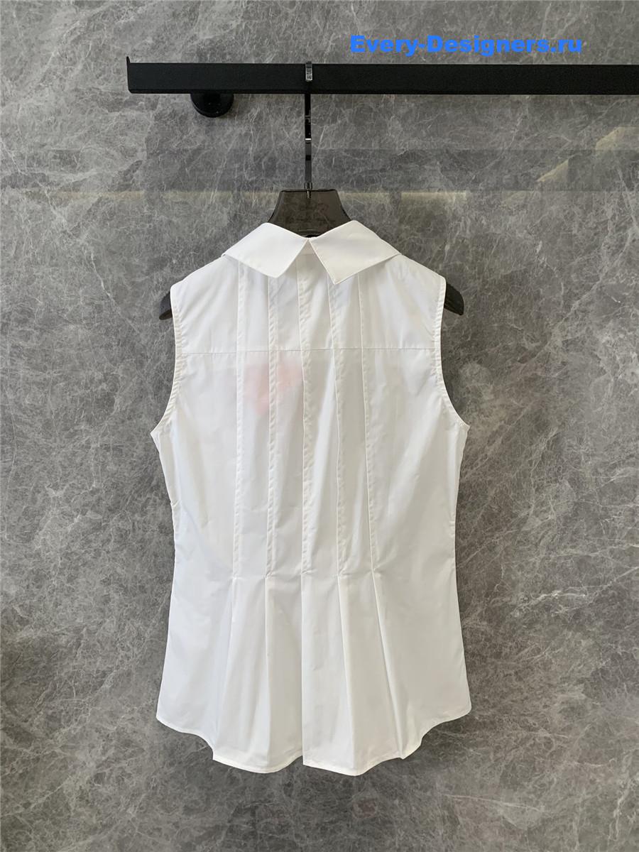 Miu Miu Rhinestone Sleeveless Vest Shirt