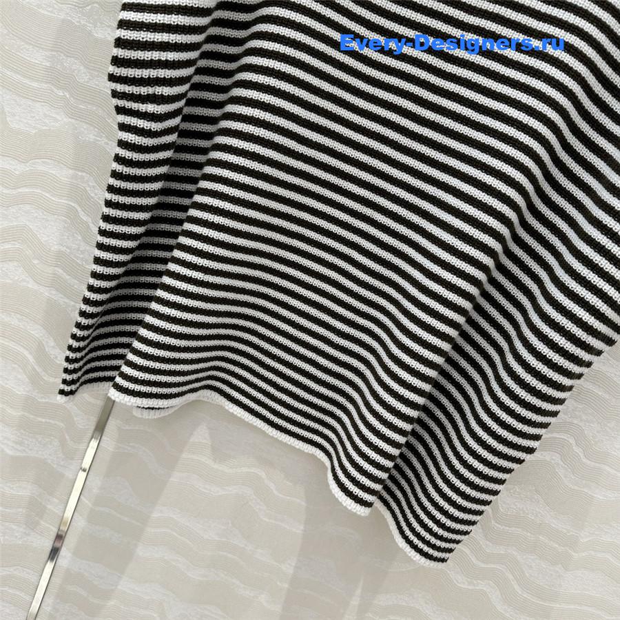 BC Embellished Striped Cotton Sweater Top